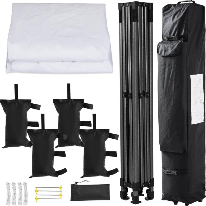 Yaheetech Canopy Tent, Commercial Instant Heavy Duty Canopy, 500D Waterproof Adjustable Canopy with Wheeled Carry Bag, 4 Sandbags and 4 Stakes (10x10, White) - Image 9